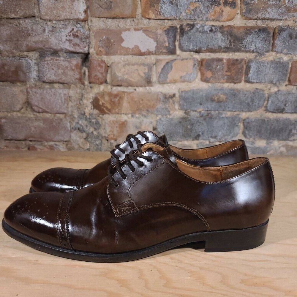Zara Man Brown Leather Business Dress Shoes Mens Size 12 EU Size 45 EUC